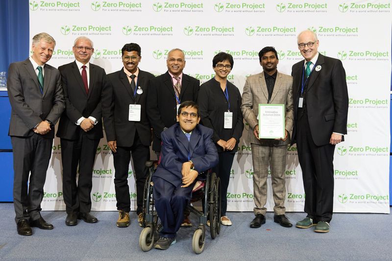 ZeroProject Innovative Solution Award being presented on stage